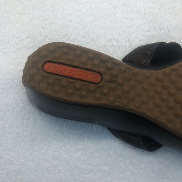 Cole Haan Nike Air Thong Wedge Sandals,  Metallic Brown w/ gold accents size 7.5 - Picture 8 of 9